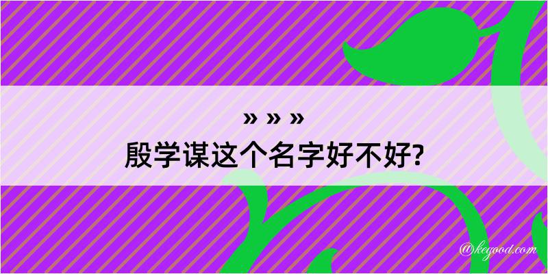 殷学谋这个名字好不好?