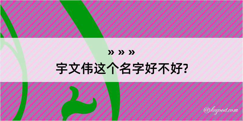 宇文伟这个名字好不好?