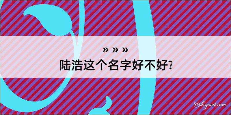 陆浩这个名字好不好?