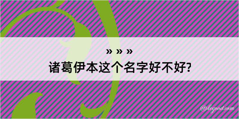 诸葛伊本这个名字好不好?