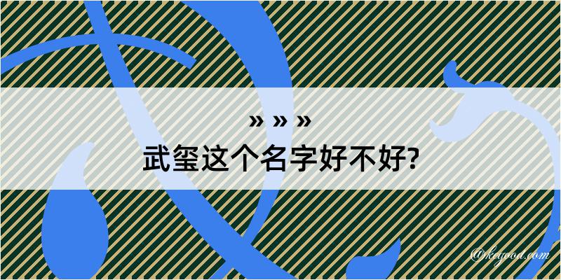 武玺这个名字好不好?