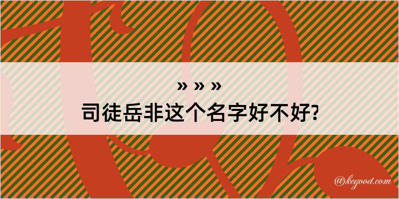 司徒岳非这个名字好不好?