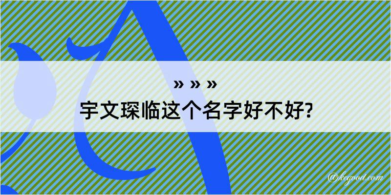 宇文琛临这个名字好不好?