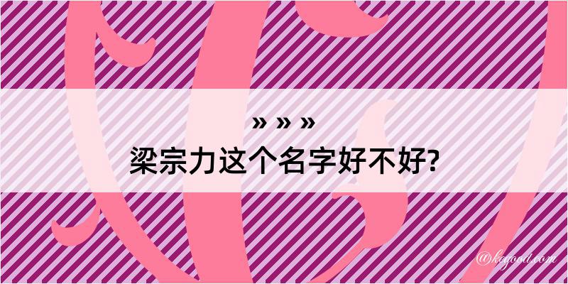 梁宗力这个名字好不好?