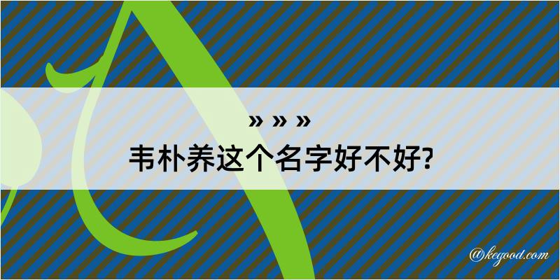 韦朴养这个名字好不好?