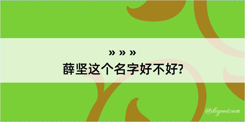 薛坚这个名字好不好?