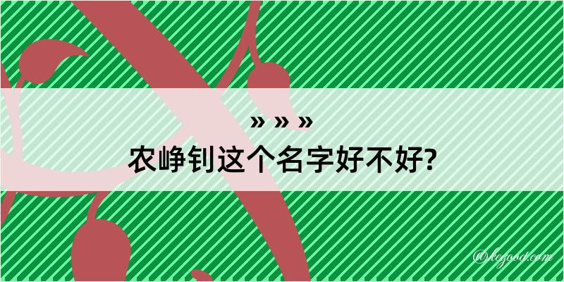 农峥钊这个名字好不好?