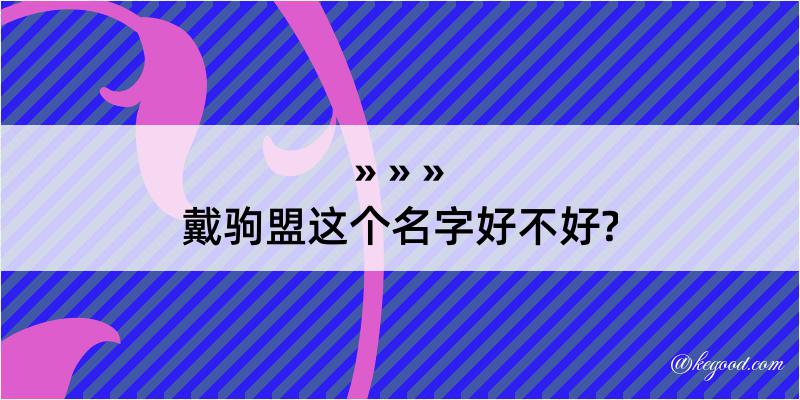 戴驹盟这个名字好不好?