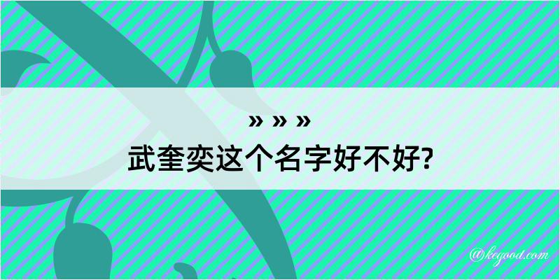 武奎奕这个名字好不好?