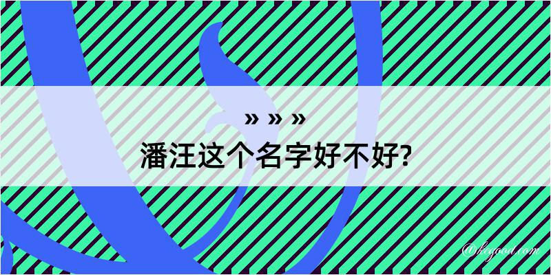 潘汪这个名字好不好?