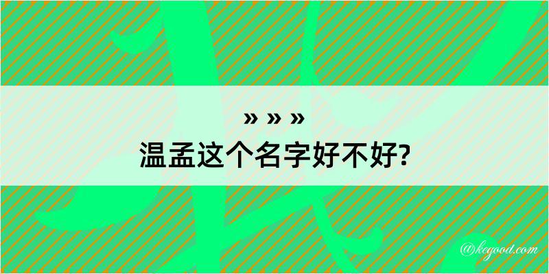 温孟这个名字好不好?