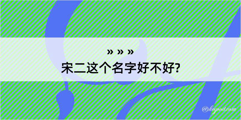 宋二这个名字好不好?