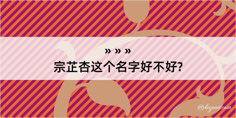 宗芷杏这个名字好不好?