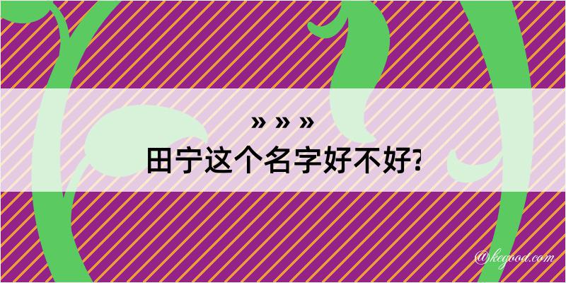 田宁这个名字好不好?