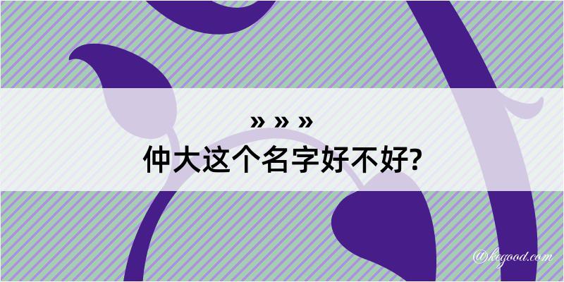 仲大这个名字好不好?