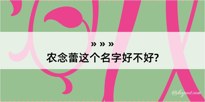 农念蕾这个名字好不好?