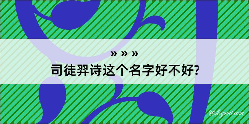 司徒羿诗这个名字好不好?