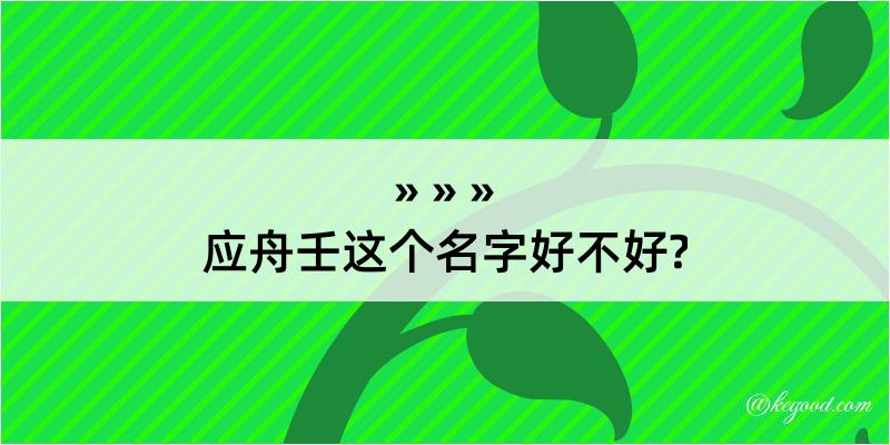 应舟壬这个名字好不好?