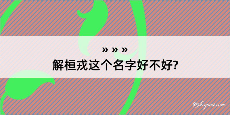 解桓戎这个名字好不好?