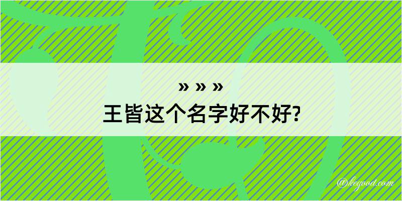 王皆这个名字好不好?