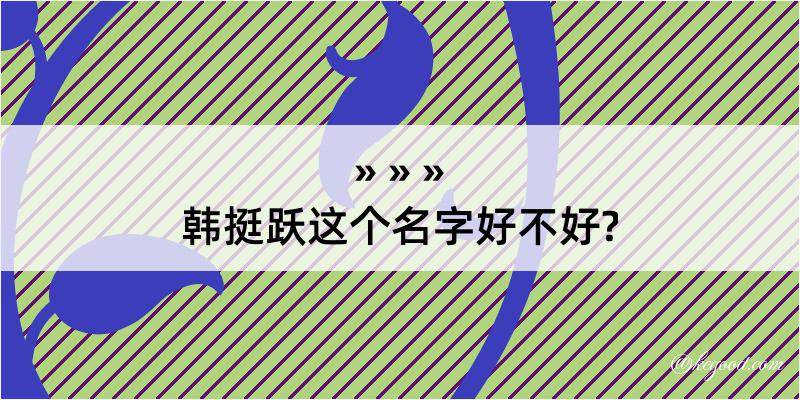 韩挺跃这个名字好不好?