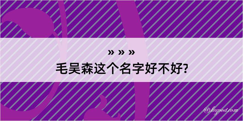 毛吴森这个名字好不好?