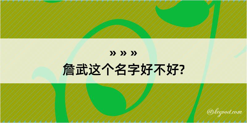 詹武这个名字好不好?