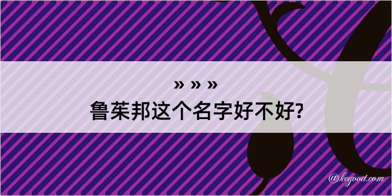 鲁茱邦这个名字好不好?