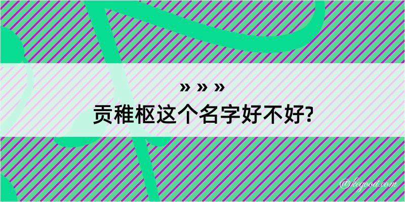 贡稚枢这个名字好不好?