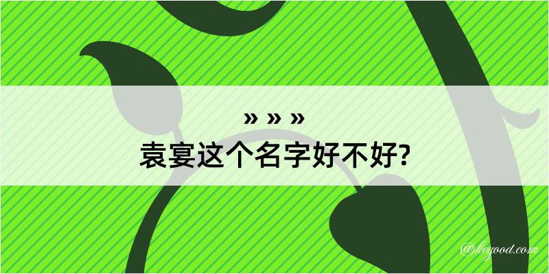 袁宴这个名字好不好?