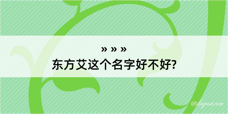 东方艾这个名字好不好?