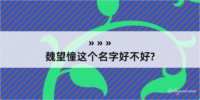 魏望憧这个名字好不好?