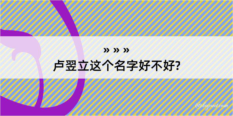 卢翌立这个名字好不好?