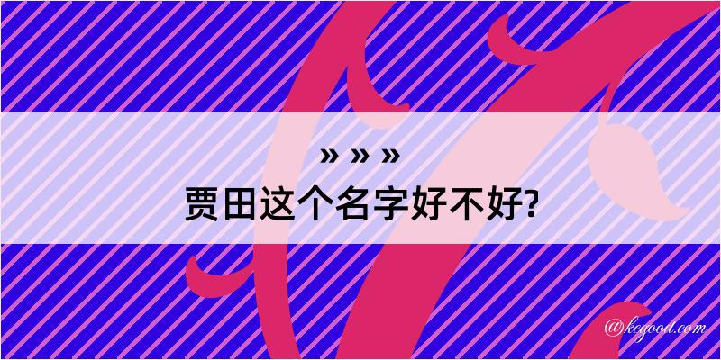 贾田这个名字好不好?