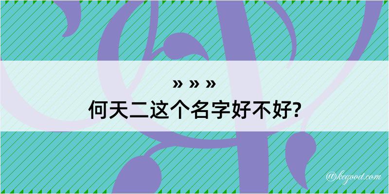 何天二这个名字好不好?