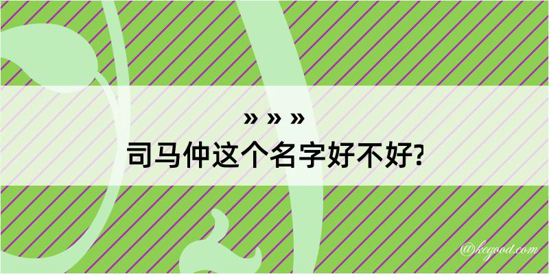 司马仲这个名字好不好?