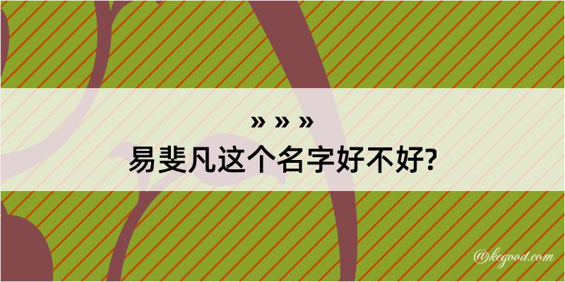 易斐凡这个名字好不好?