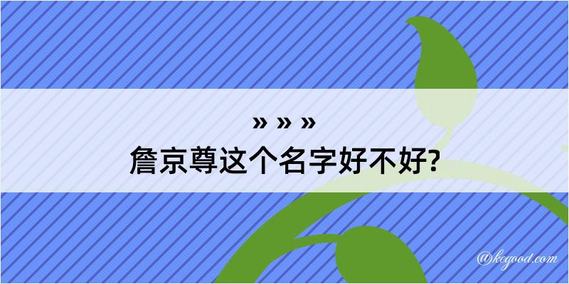 詹京尊这个名字好不好?