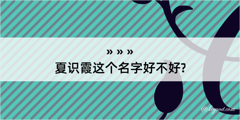 夏识霞这个名字好不好?