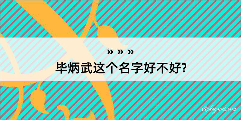 毕炳武这个名字好不好?