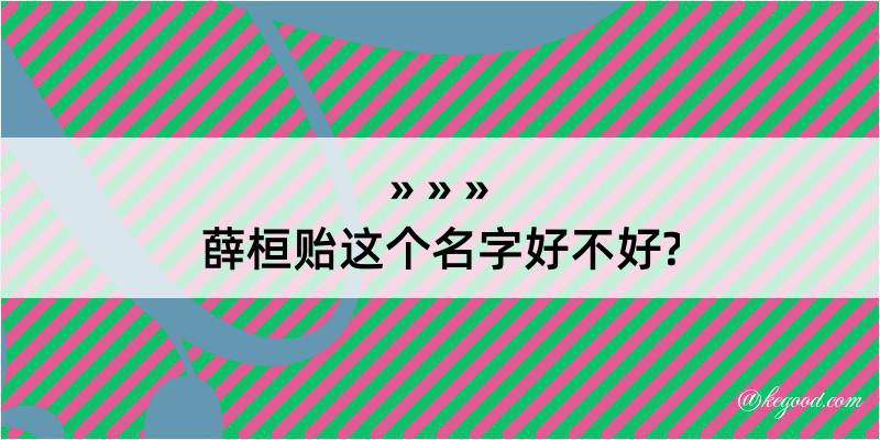 薛桓贻这个名字好不好?