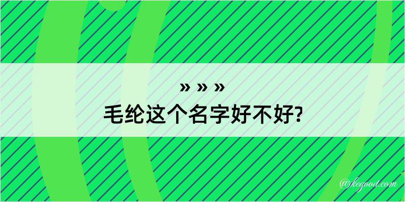 毛纶这个名字好不好?