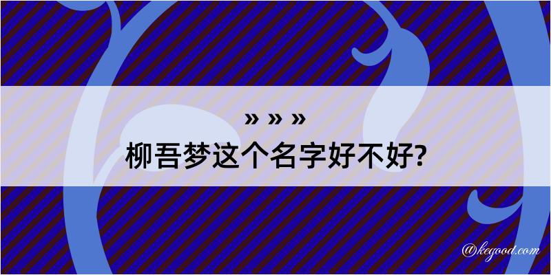 柳吾梦这个名字好不好?