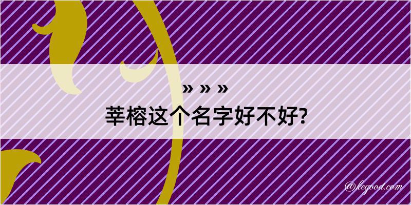 莘榕这个名字好不好?