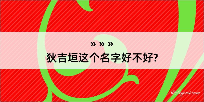 狄吉垣这个名字好不好?