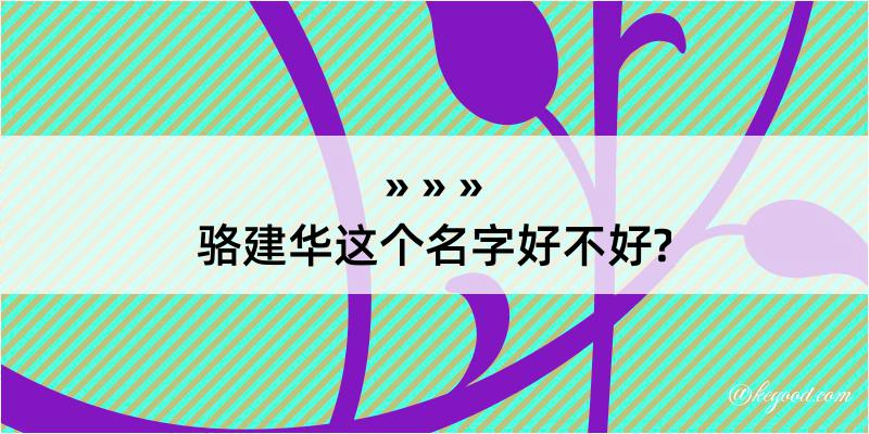 骆建华这个名字好不好?