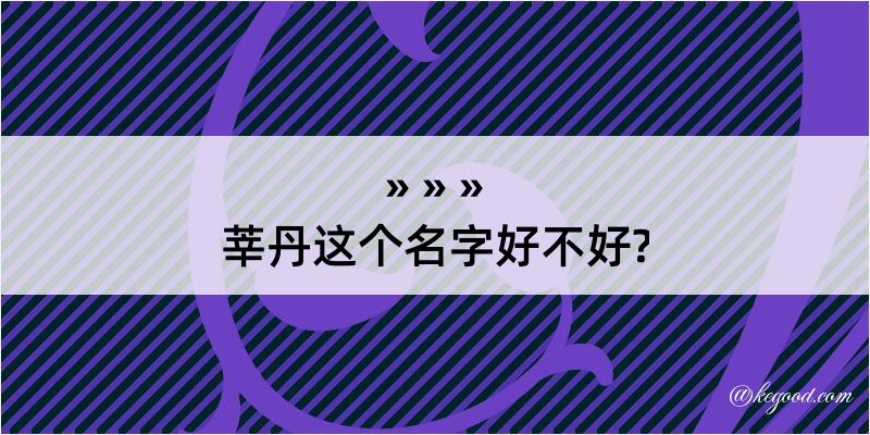 莘丹这个名字好不好?