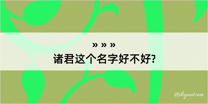 诸君这个名字好不好?