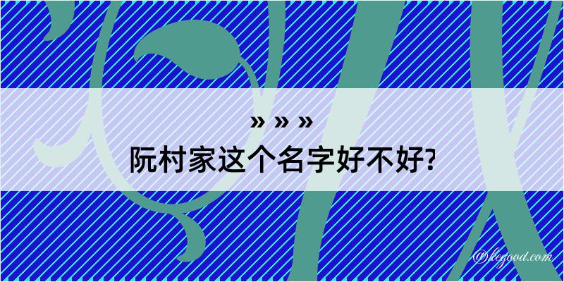 阮村家这个名字好不好?