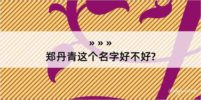 郑丹青这个名字好不好?